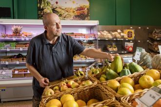 Shopping in a Lismore wholefood store is Professor Carlo Leifert.