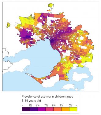 Asthma risk map for Melbourne