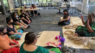 Weaving of the fala pepe (baby mats)