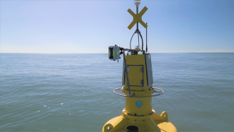 HydraSpectra water sensor mounted on a buoy on Darumbal Sea Country in Keppel Ba