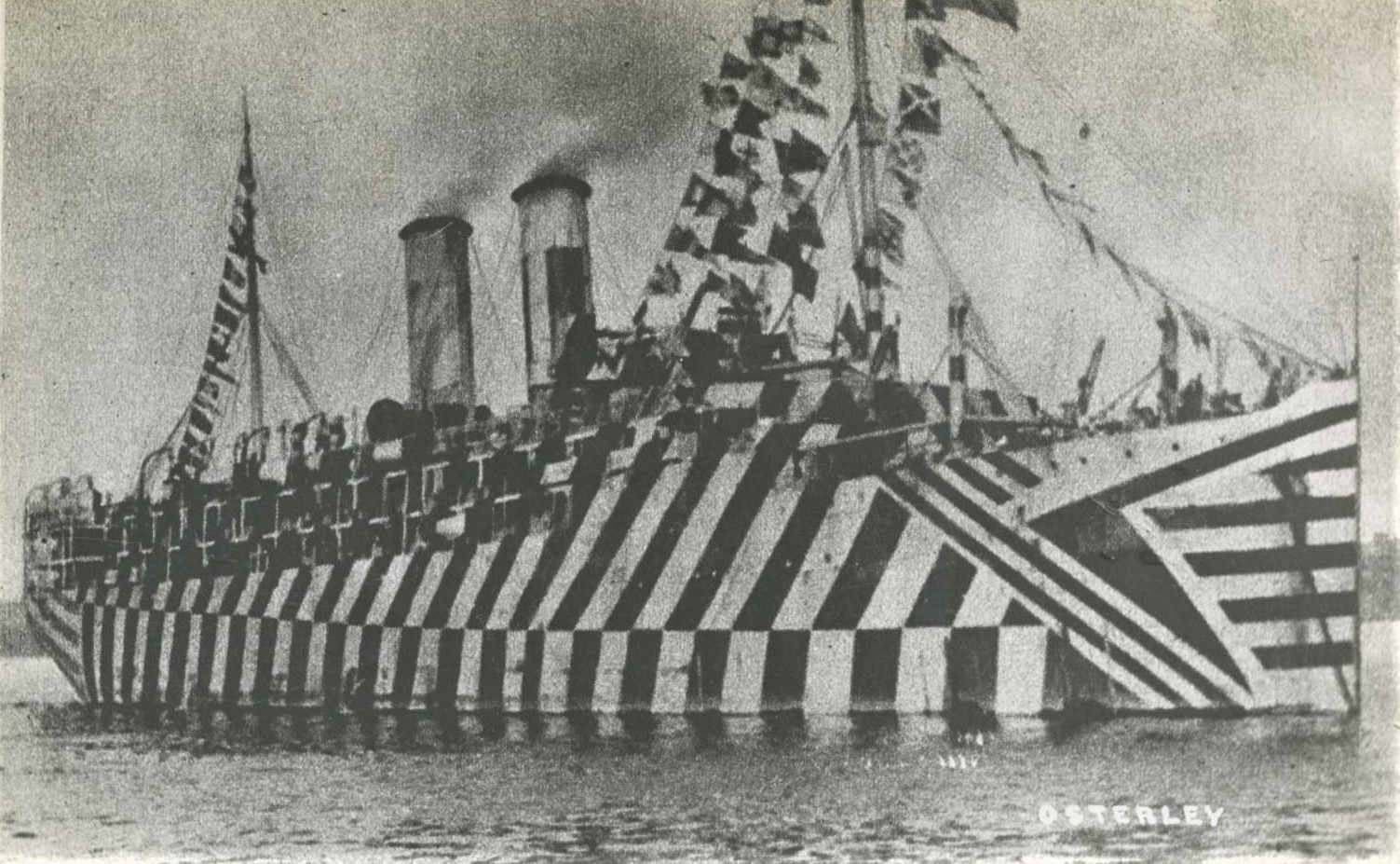 WW1 troopship 'Osterley' in camouflage