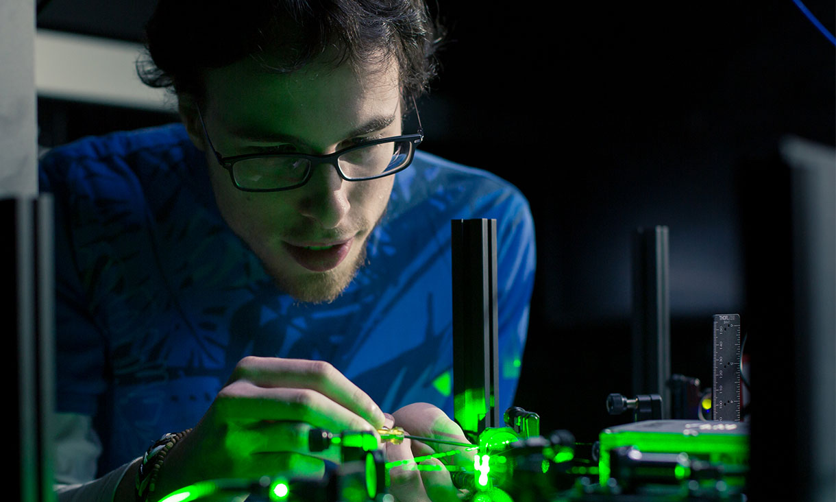 Dr Marco Capelli, one of the co-researchers, in the ARC Centre of Excellence for Nanoscale BioPhotonics laboratories at RMIT University. Credit: RMIT University.