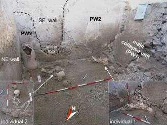 View from the north of the northern sector of room A during the excavation