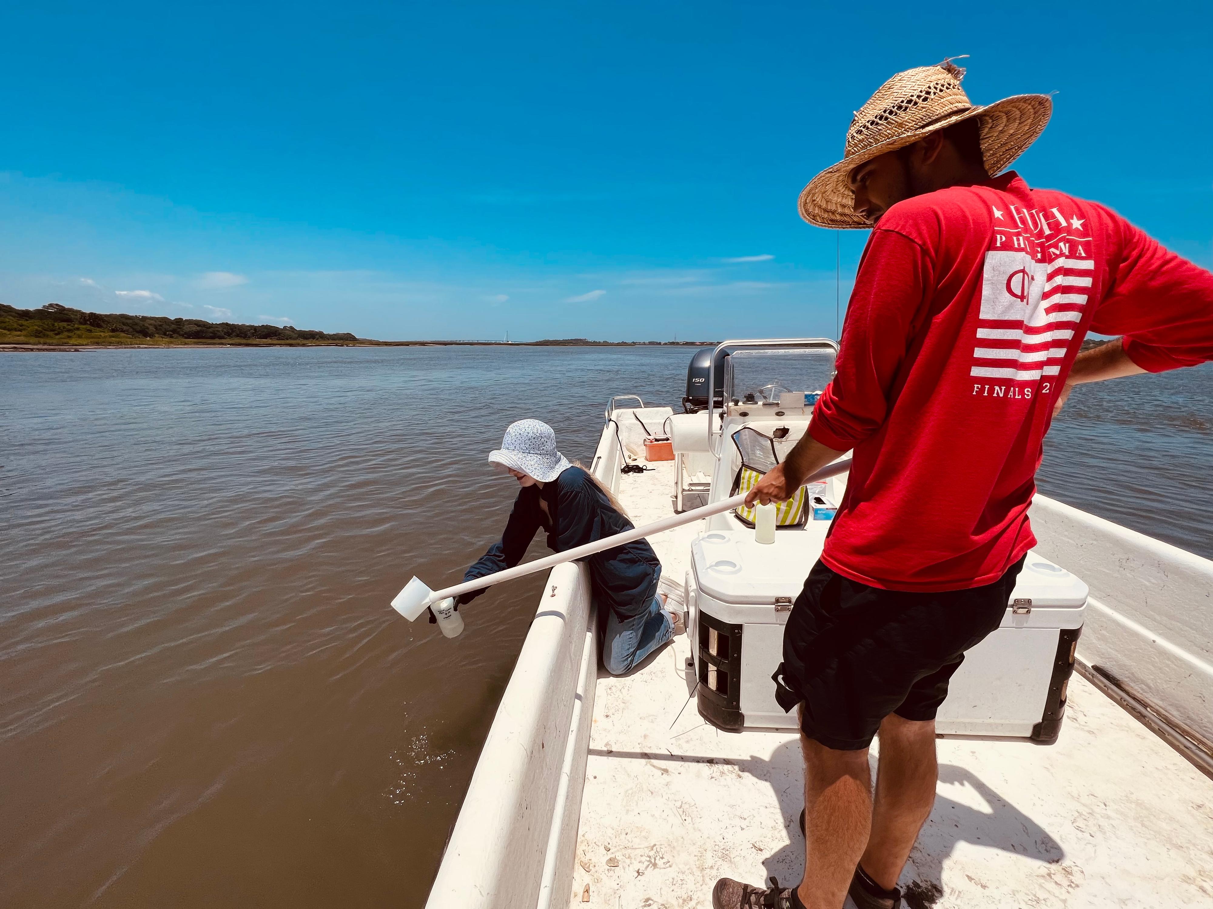 J. Farrell and Sean Goggin collecting water samples, St. Augustine. Credit: Todd Osbourne.