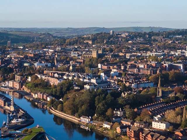 Skyline of the city heart of the English city of Exeter. Photo: Pixabay