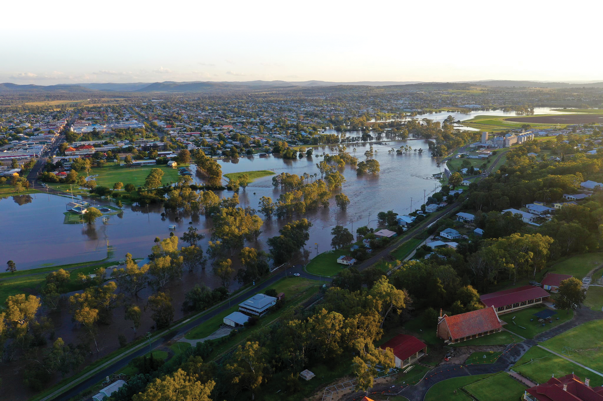 Warwick, Queensland, in flood in 2022. Photo by Queensland Fire and Emergency Services