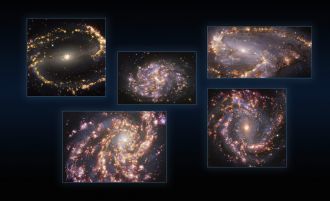 Five galaxies seen using MUSE on ESO's Very Large Telescope