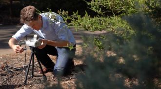 Researcher David Murray setting up LoRaWAN