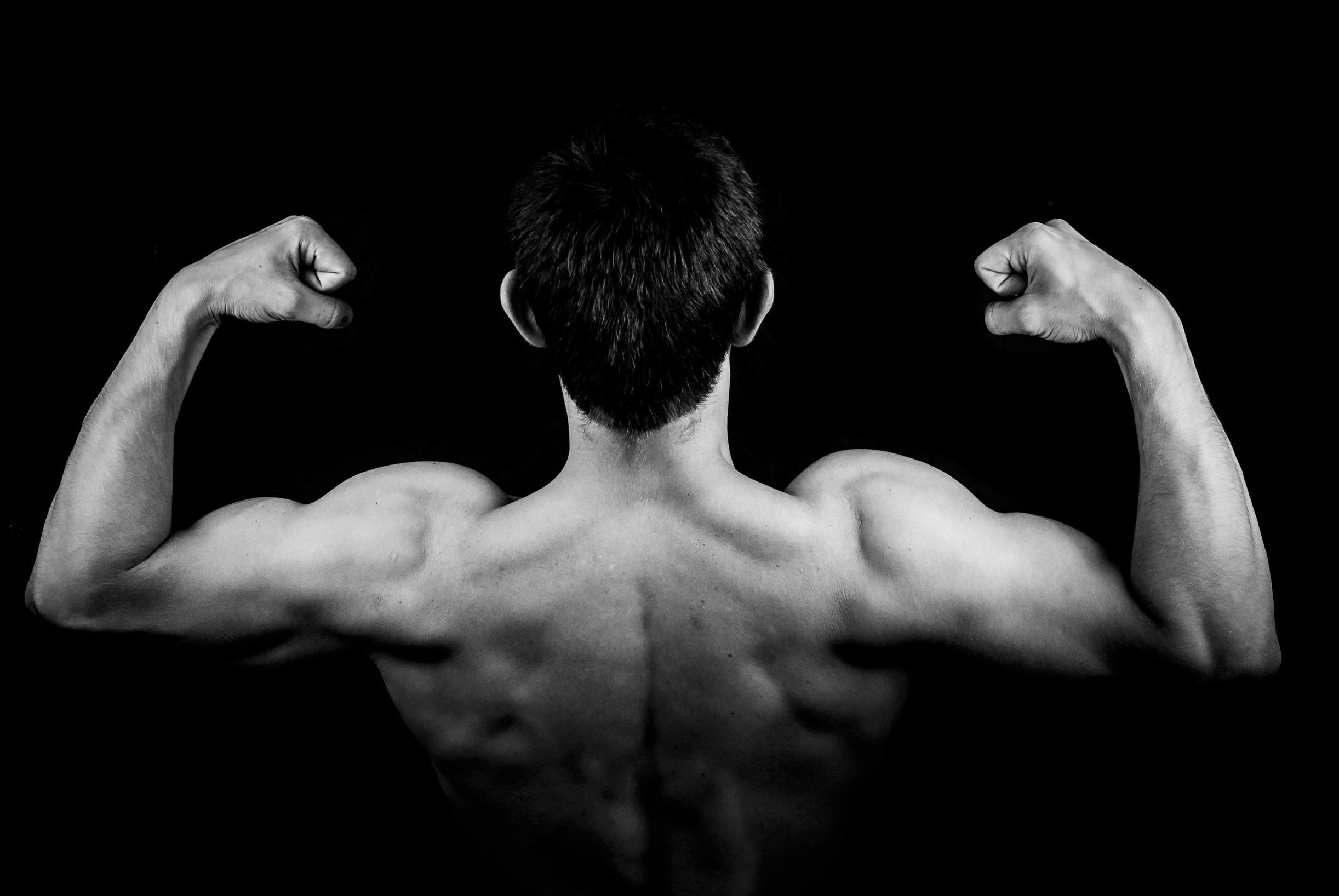 CC-0. https://www.pexels.com/photo/man-in-muscle-back-view-50597/