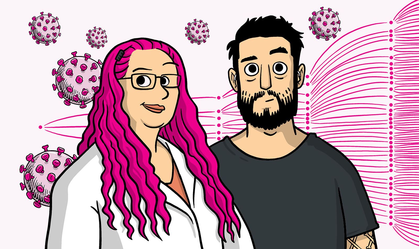 Dr Siouxsie Wiles and Toby Morris, illustrated by Toby Morris. Shared under Creative Commons CC-BY-SA-4.0 licence.