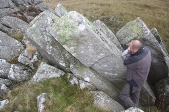 Professor Nick Pearce at Carn Goedog, a source of Stonehenge bluestones