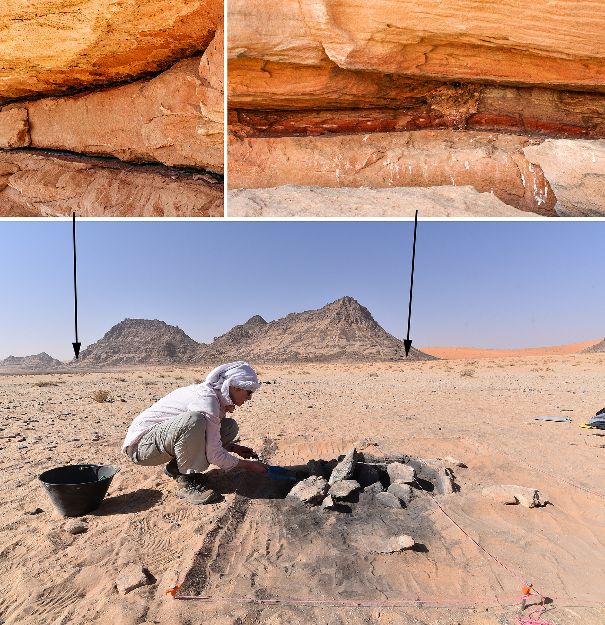 Evidence of pigment processing at the Jebel Oraf site. Credit: Maria Guagnin and Michael Petraglia 