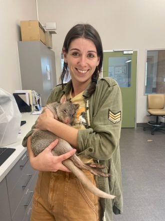 UniSC PhD student Jasmin Annett with bettong