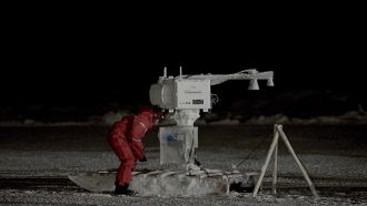 Julienne Stroeve measuring sea ice thickness