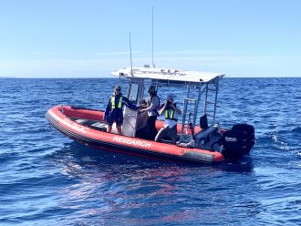 Some of the researchers in the field. Credit: Raph Mayaud.