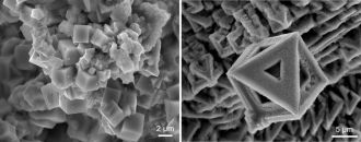 Nickel and Bismuth crystals in liquid gallium