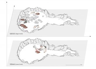 Structure of 10.049, plans of the lower and upper levels