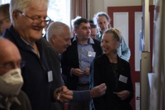 Rob Gell and Fern Hames at the whiteboard