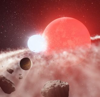 Planet Halla might have survived the merging of two stars