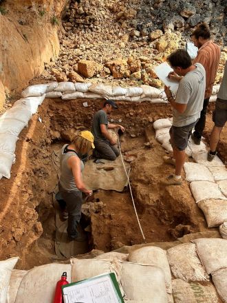 Excavations at the cave site of Latnija