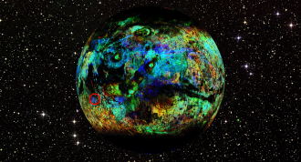 The distribution of 90 million craters on the surface of Mars 
