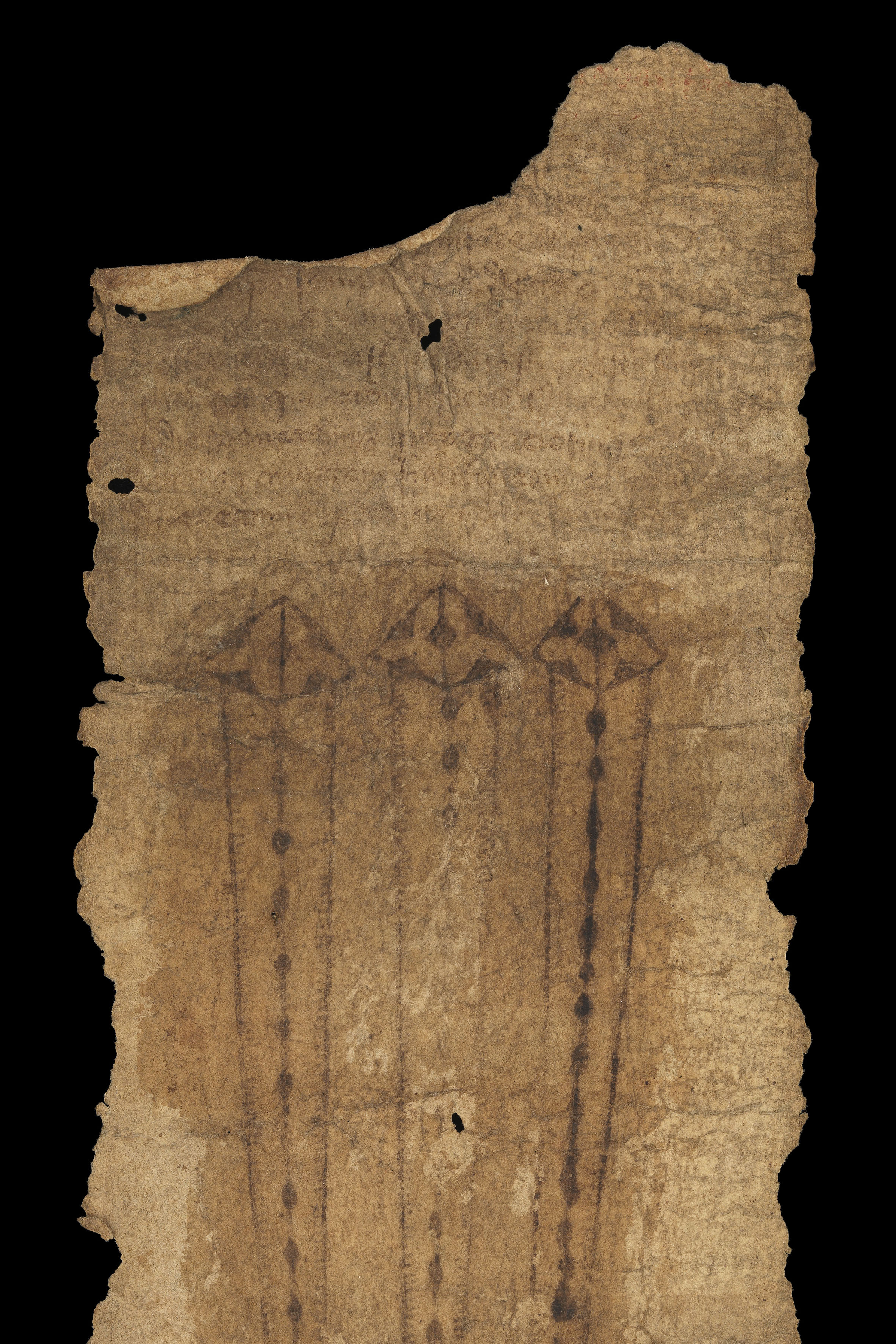   L0074222.jpg © Medieval English Birth Scroll. MS.632 (c. 1500), Wellcome Collection. The girdle contains prayers and invocations for safe delivery in childbirth. Biomolecular evidence supports its active use.