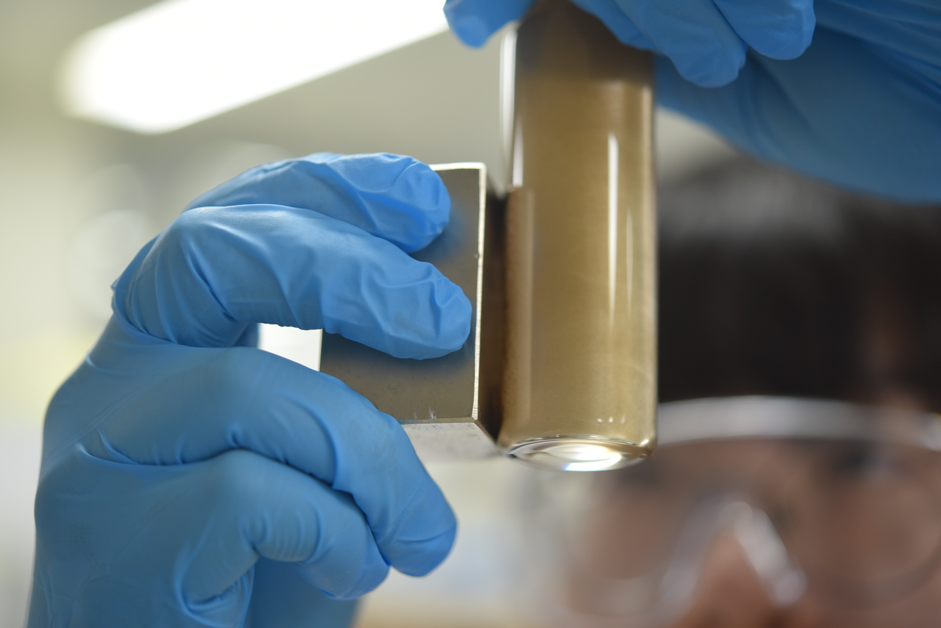 Researchers at UQ's Australian Institute for Bioengineering and Nanotechnology have developed a way to remove PFAS chemicals from water using a magnet. 