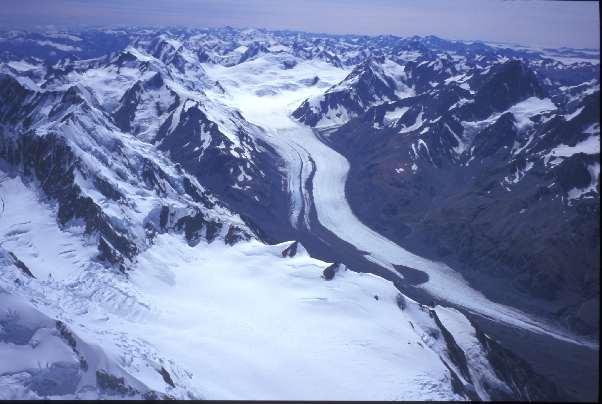 Tasman Glacier from Mt Cook/Aoraki summit. Photo: Dru! on Flickr