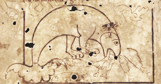 Icelandic Physiologus (c.1200) depiction of the Apsido feeding 