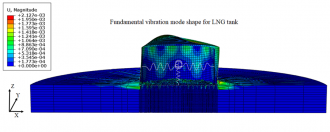 Example of LNG tank under earthquake vibration