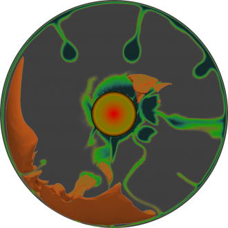 Thermochemical structures after 64 Ma of lunar geodynamic evolution.