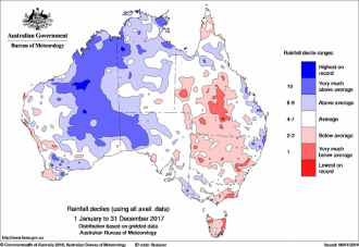 Australian rainfall map 2017