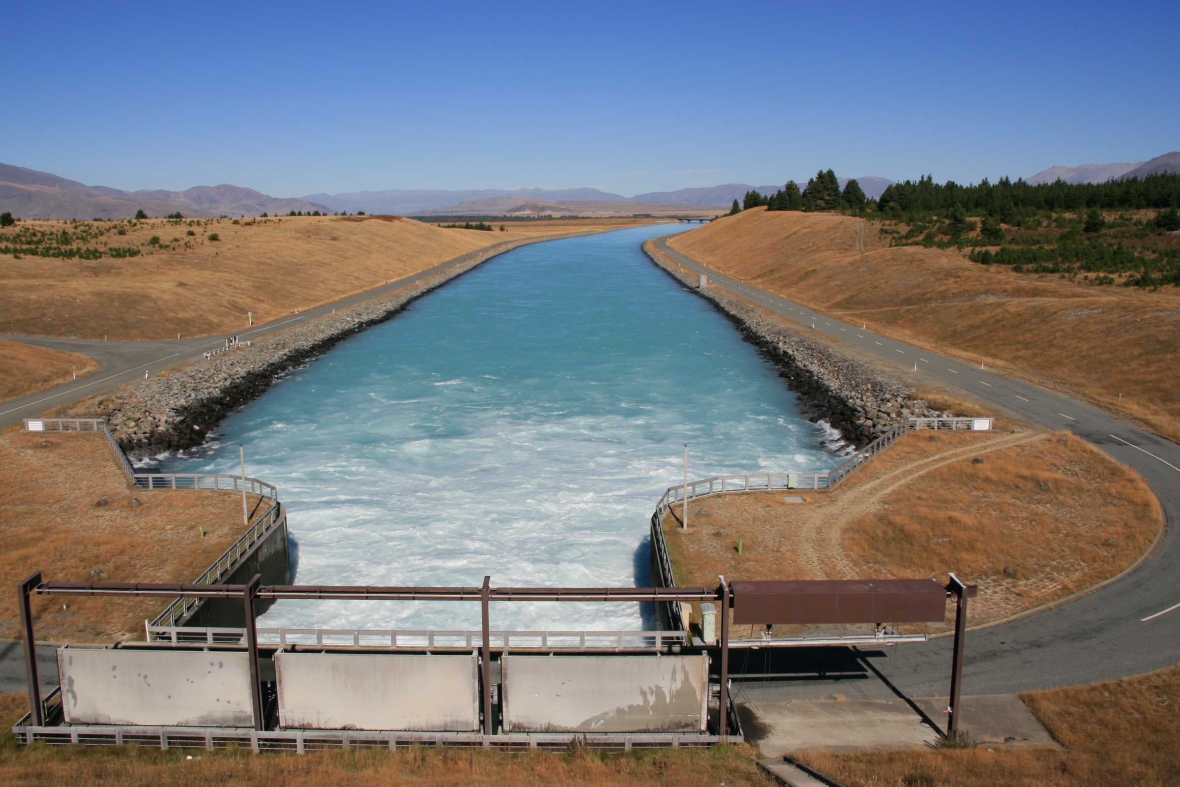 The control gates of Lake Pukaki. PHOTO: Public Domain