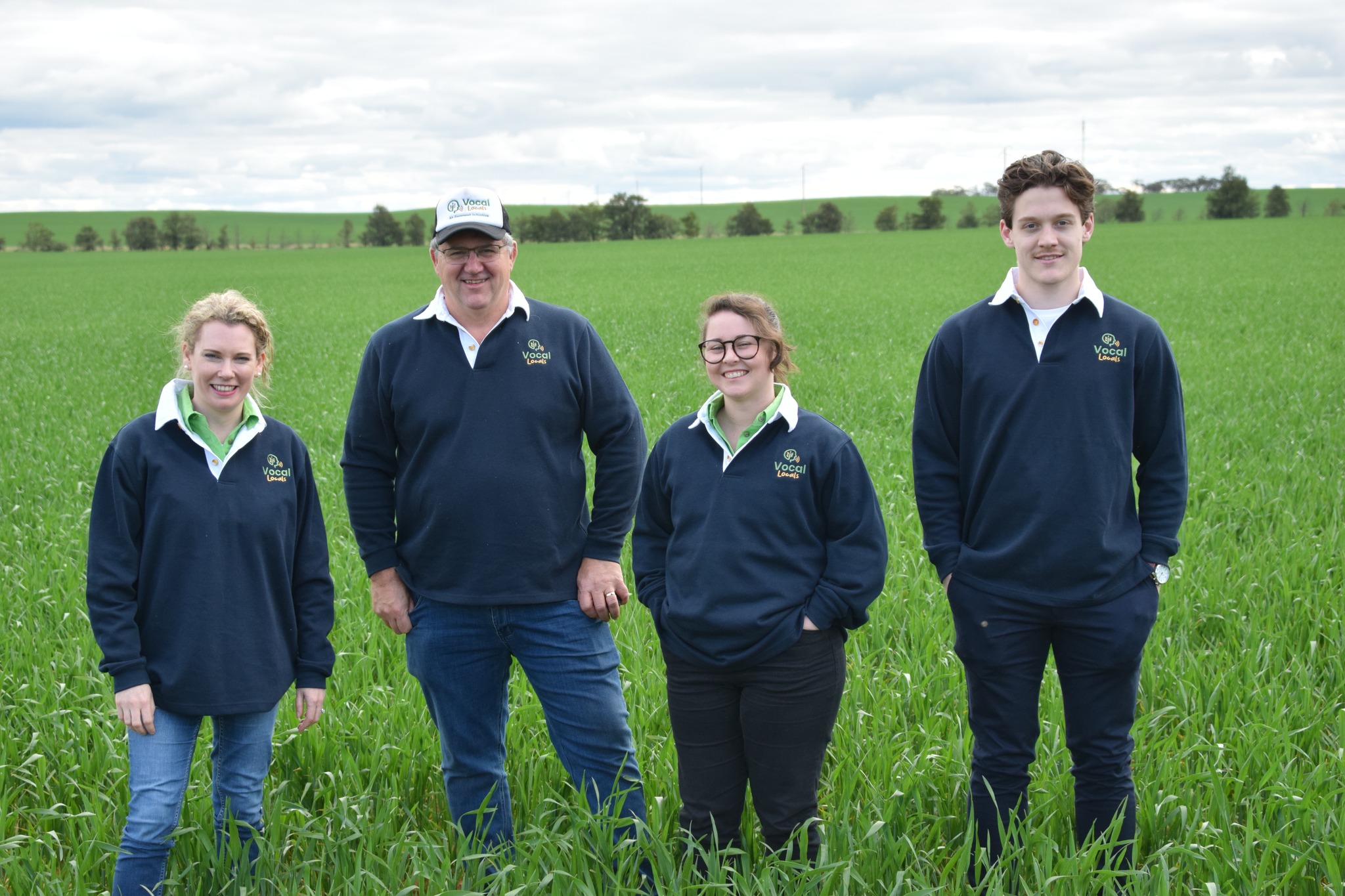 Dr Kate Gunn (far left) with team and Loxton farmer.