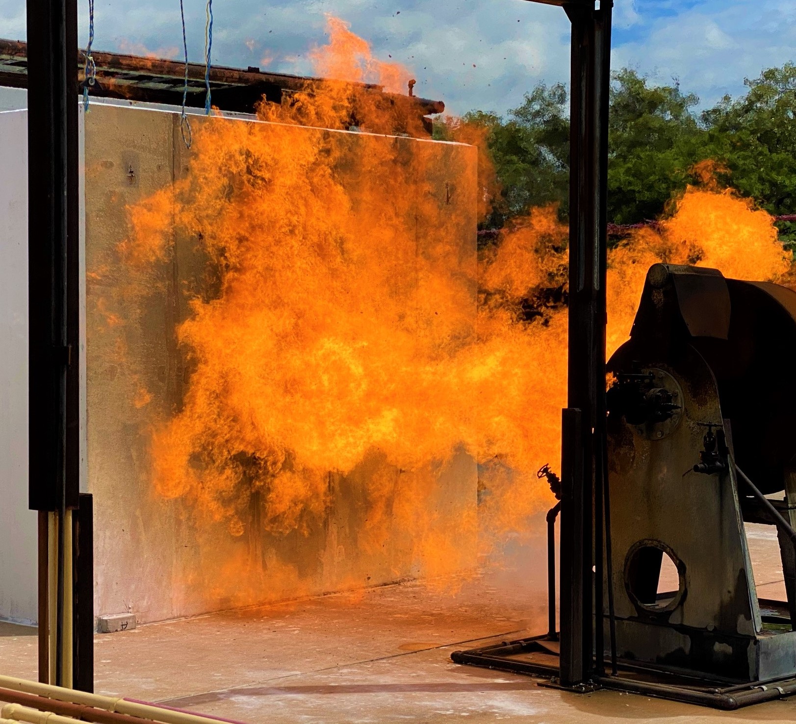 QUT researchers tested a full-scale bushfire safe room at the QFES facility in Brisbane