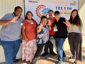 Photo of Mapping the Digital Gap research team in Wilcannia