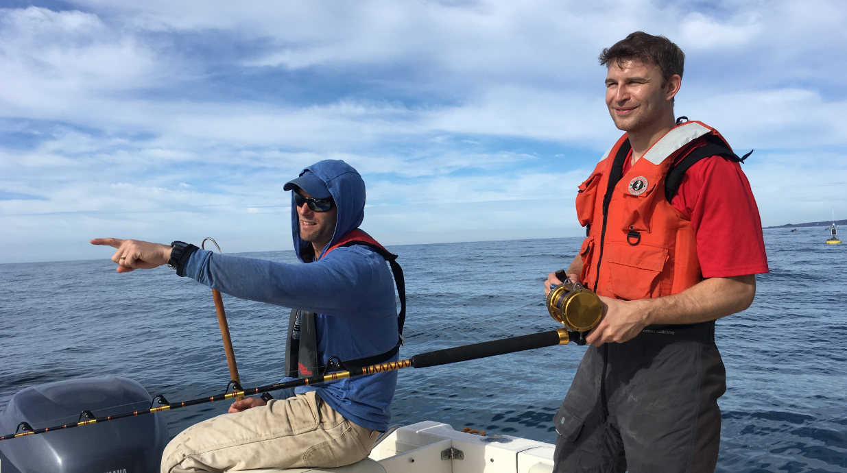  Authors Taylor Chapple and Oliver Jewell waiting for white sharks at Ano Nuevo