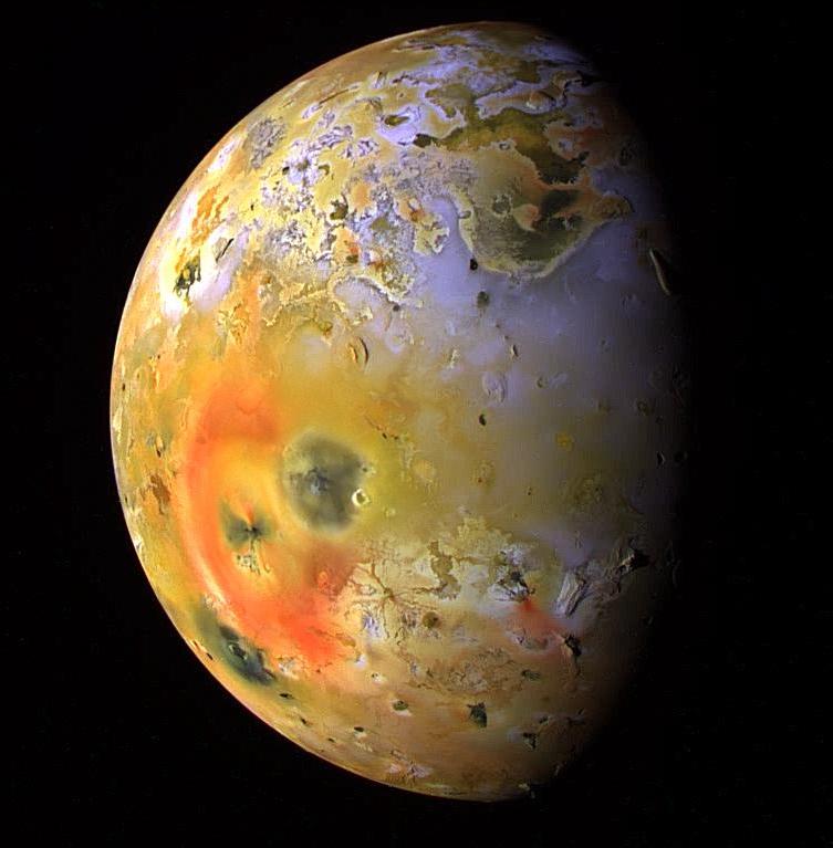 PHOTO: Public Domain; https://en.wikipedia.org/wiki/Io_(moon)#/media/File:PIA01667-Io's_Pele_Hemisphere_After_Pillan_Changes.jpg