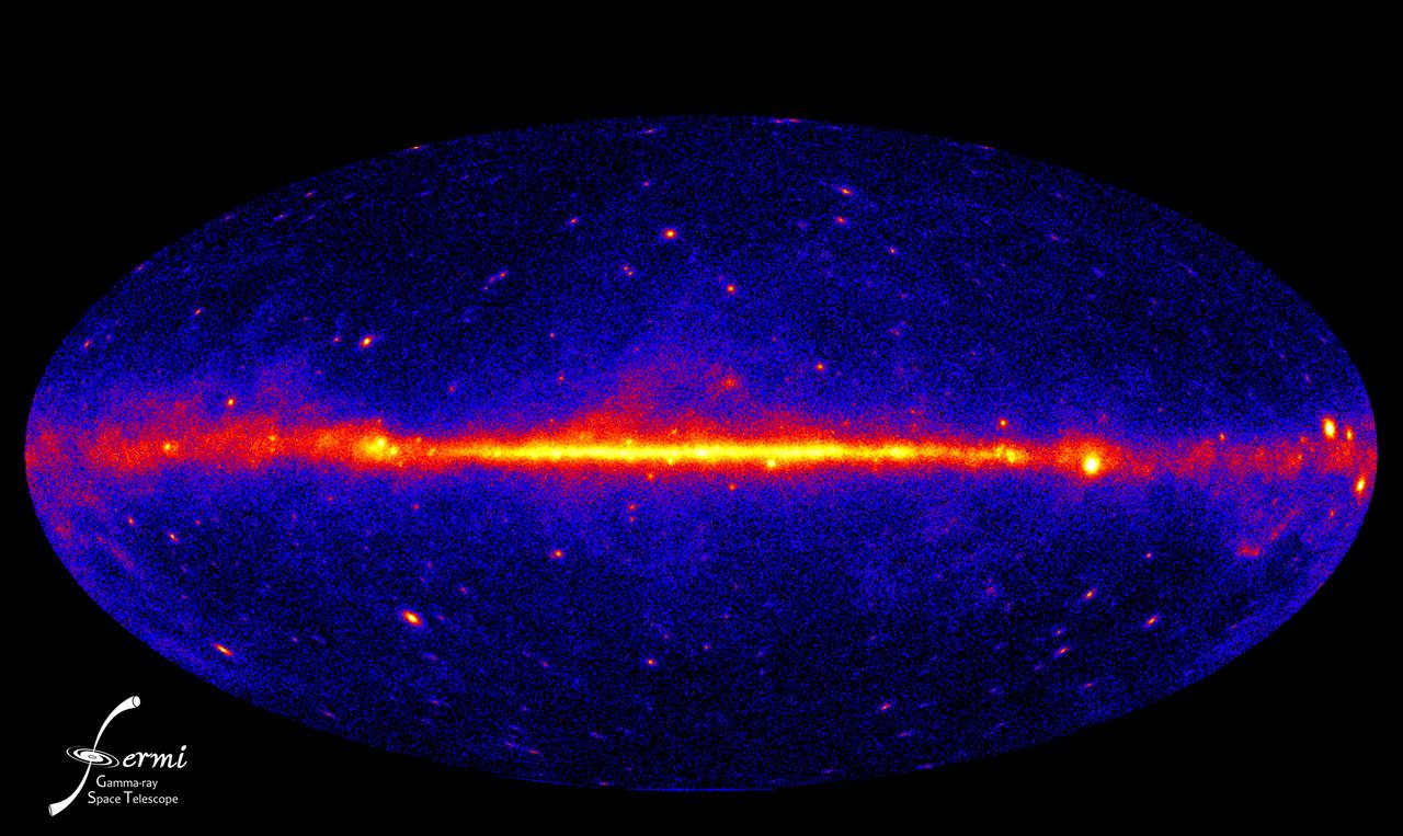 View of the gamma-ray sky. Credit: NASA/DOE/Fermi LAT Collaboration