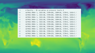 ESM1.5 visualisation plot (background) and code settings 