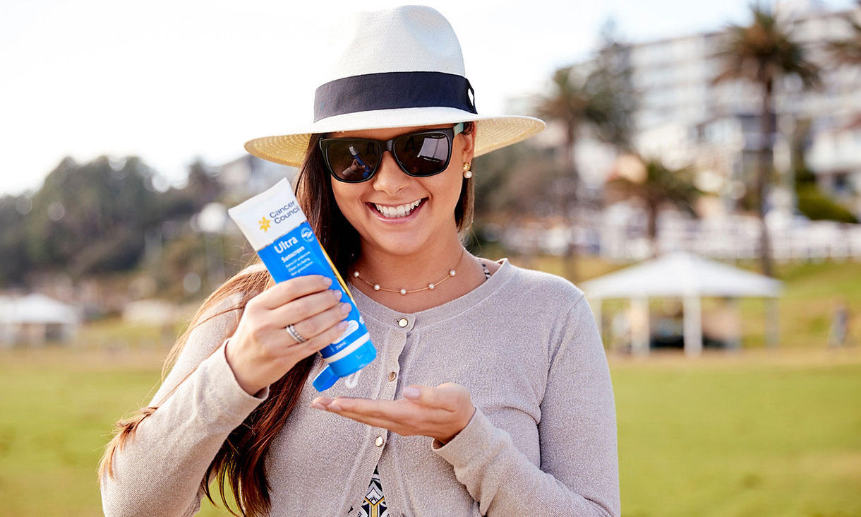 In Australia’s harsh UV environment, sunscreen is an essential form of sun protection. Credit: Cancer Council Australia