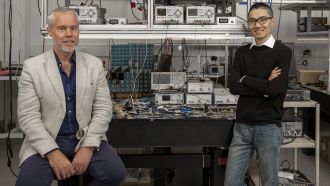 Professor Ben Eggleton and lead author Ziqiang Zhang