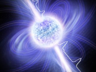 Artist's impression of the slow rotating 'radio transit' neutron star
