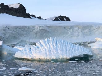 Unusual iceberg at Rothera Research Station, Antarctic Peninsula. 