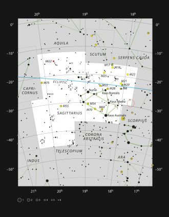 This chart shows the location of the field of view where Sagittarius A* is