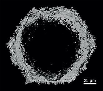 Figure 1: Hexagonal rhabdophane pseudomorph.