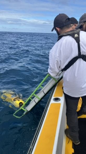 Underwater robot being deployed