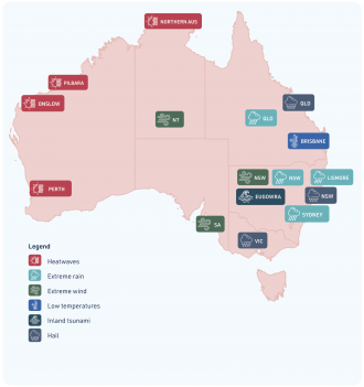Map of 2022 Climate Extremes