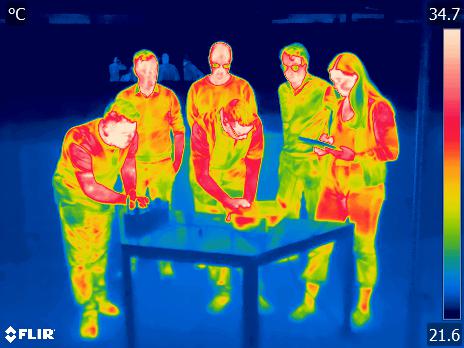 'The UNSW team captured via infrared camera. The same kind of sensor technology they used to demonstrate for the first time that producing power from ambient “night solar” energy as it radiates into space is possible.' Copyright, University of New South Wales