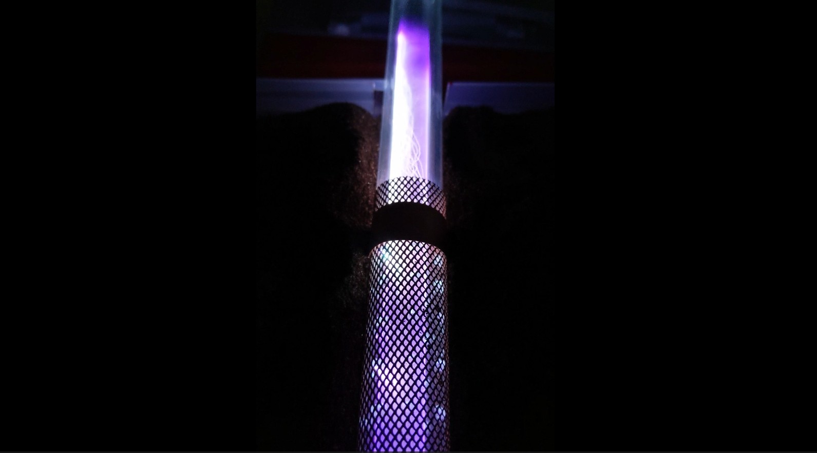 The plasma column used to kickstart the process for 'green ammonia' Credit: PJ Cullen